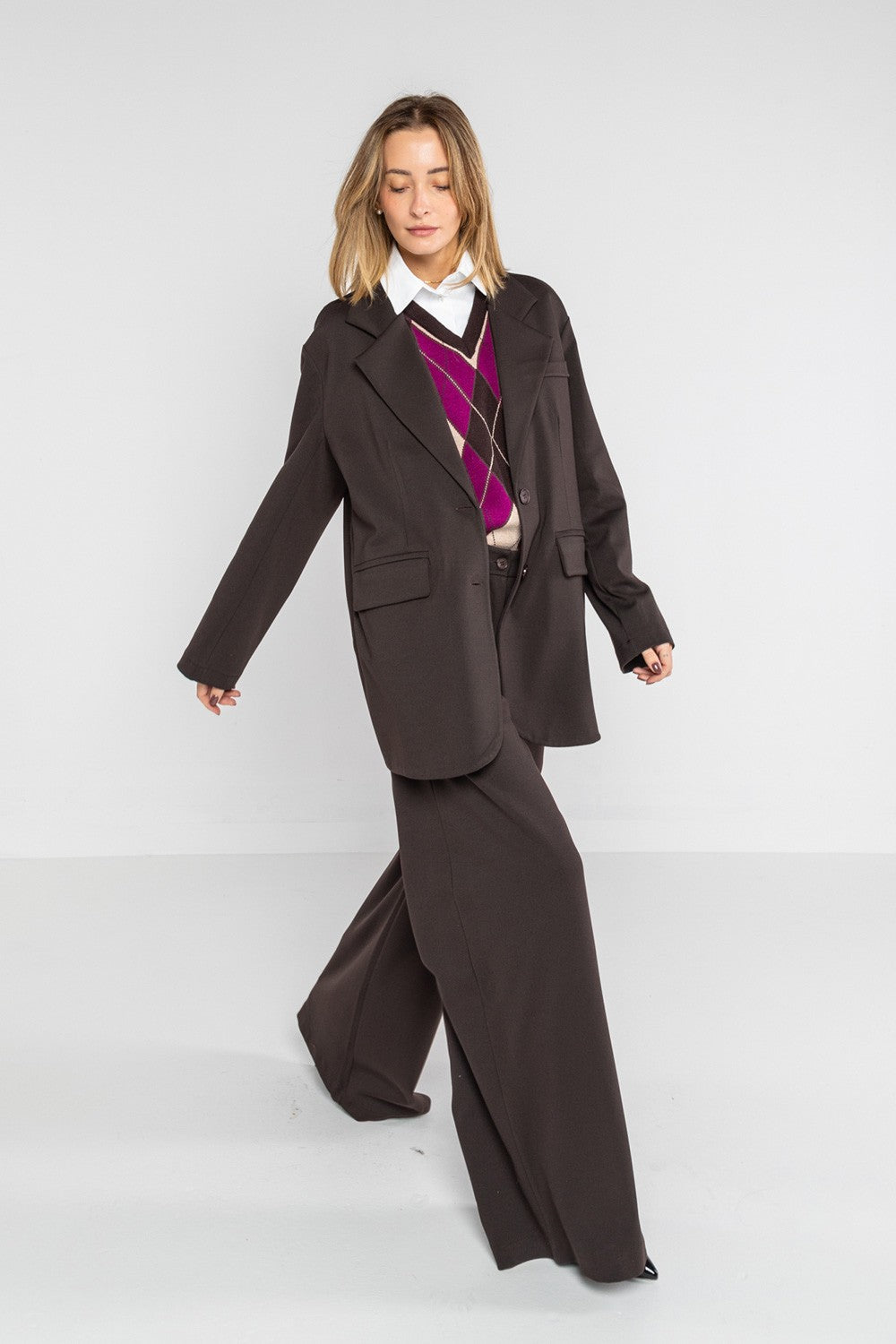 Lokita - pantalone zampetta punto milano 1283 lok024 nero