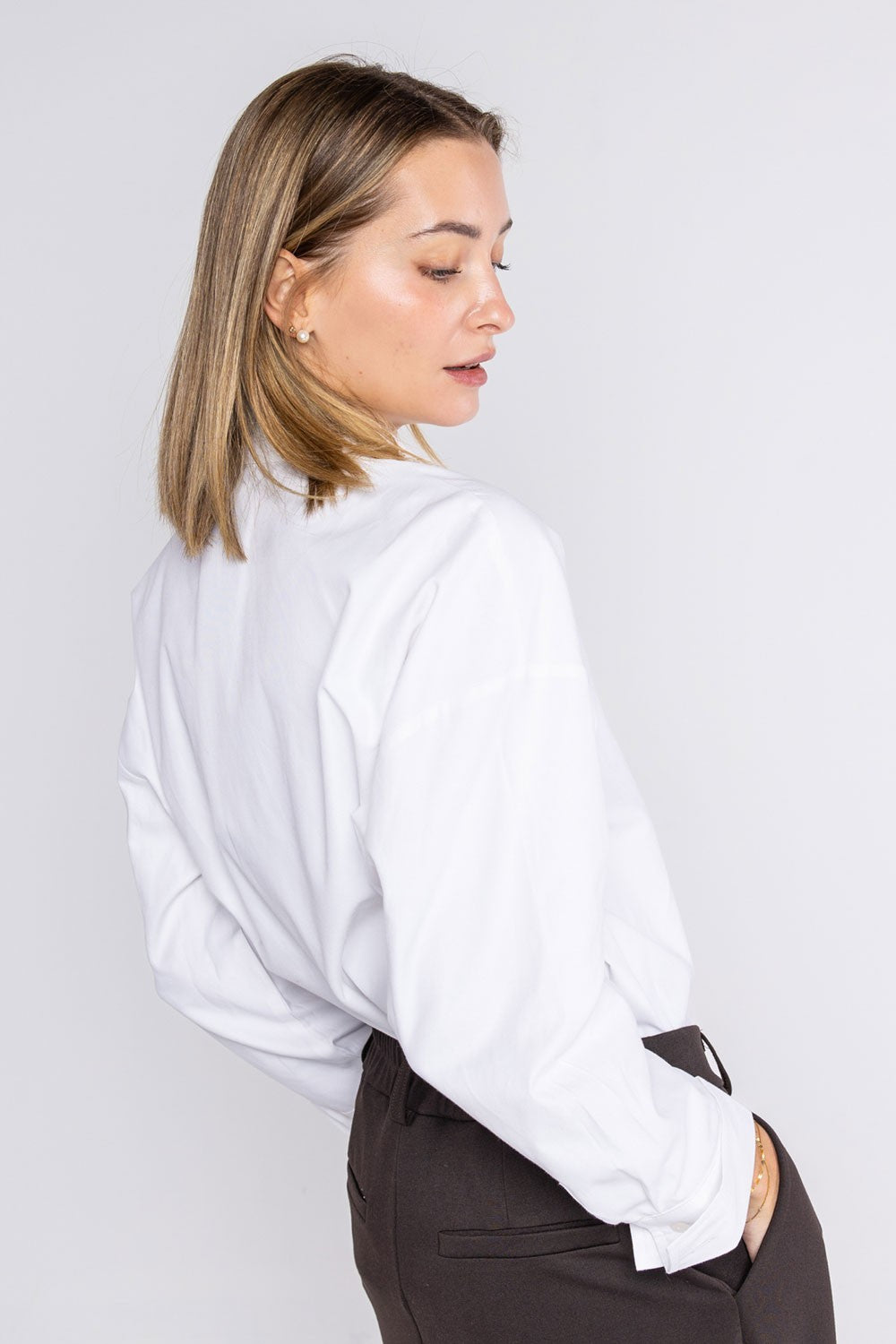 Lokita - camicia over tessuto oxford 1263 lok16 bianco