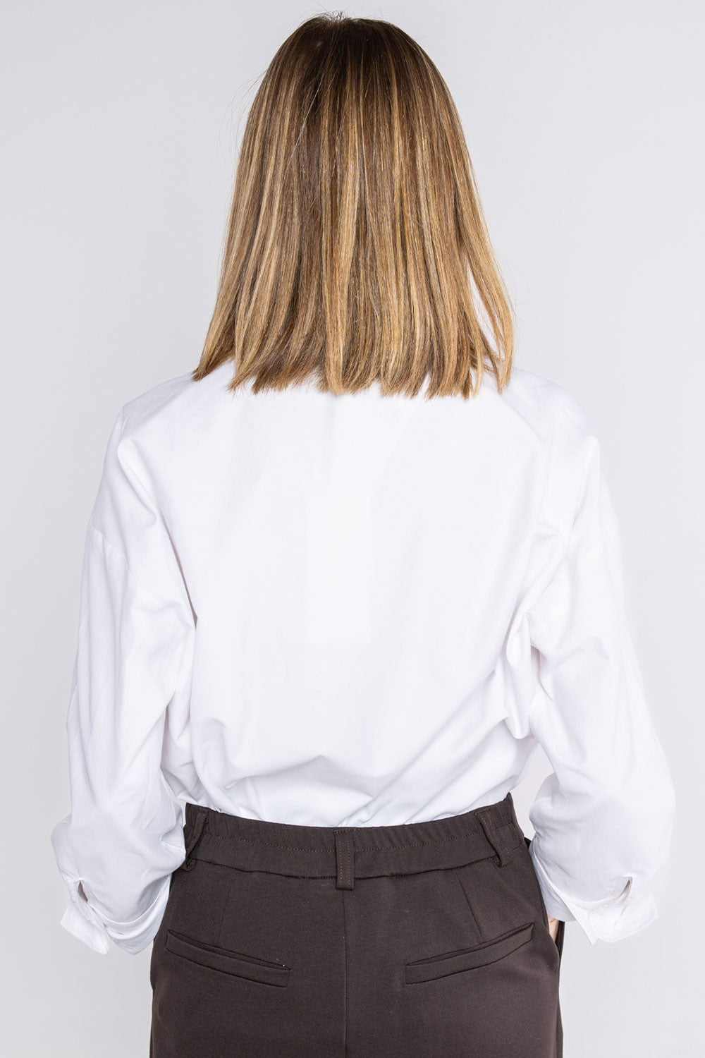 Lokita - camicia over tessuto oxford 1263 lok16 bianco
