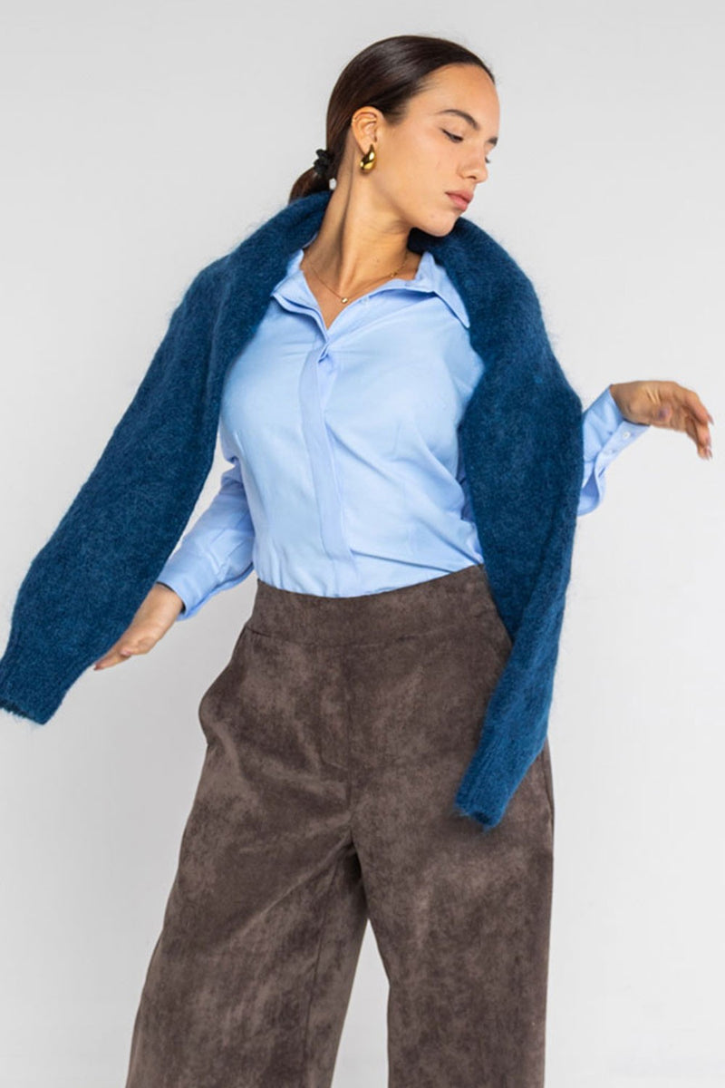 Lokita - camicia slim tessuto oxford 1263 lok15 azzurro