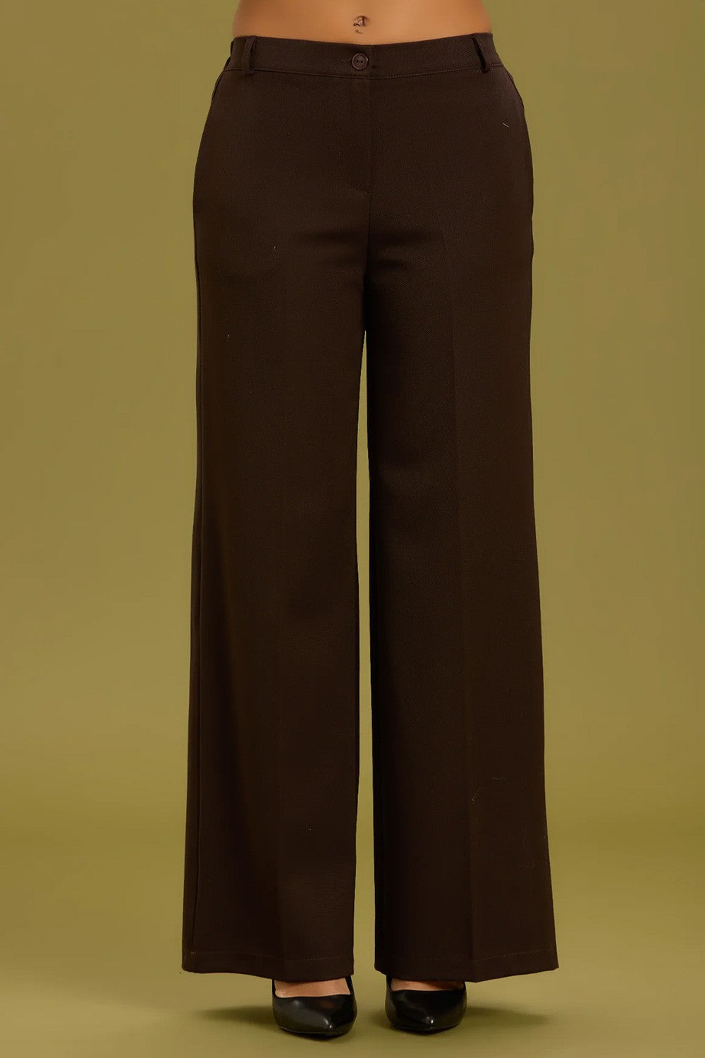 Take two - pantalone palazzo con elastico dt01166 moro