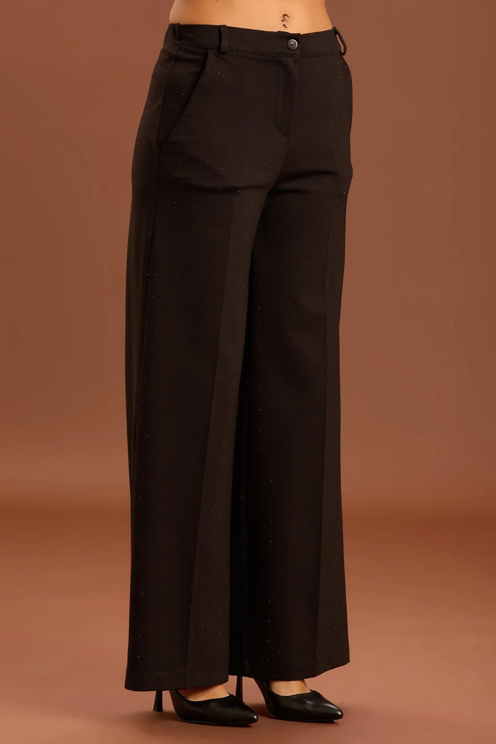 Take two - pantalone palazzo punto milano dt01196 nero