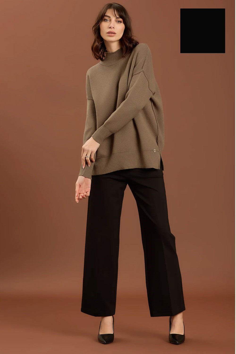 Take two - pantalone palazzo punto milano dt01199 nero