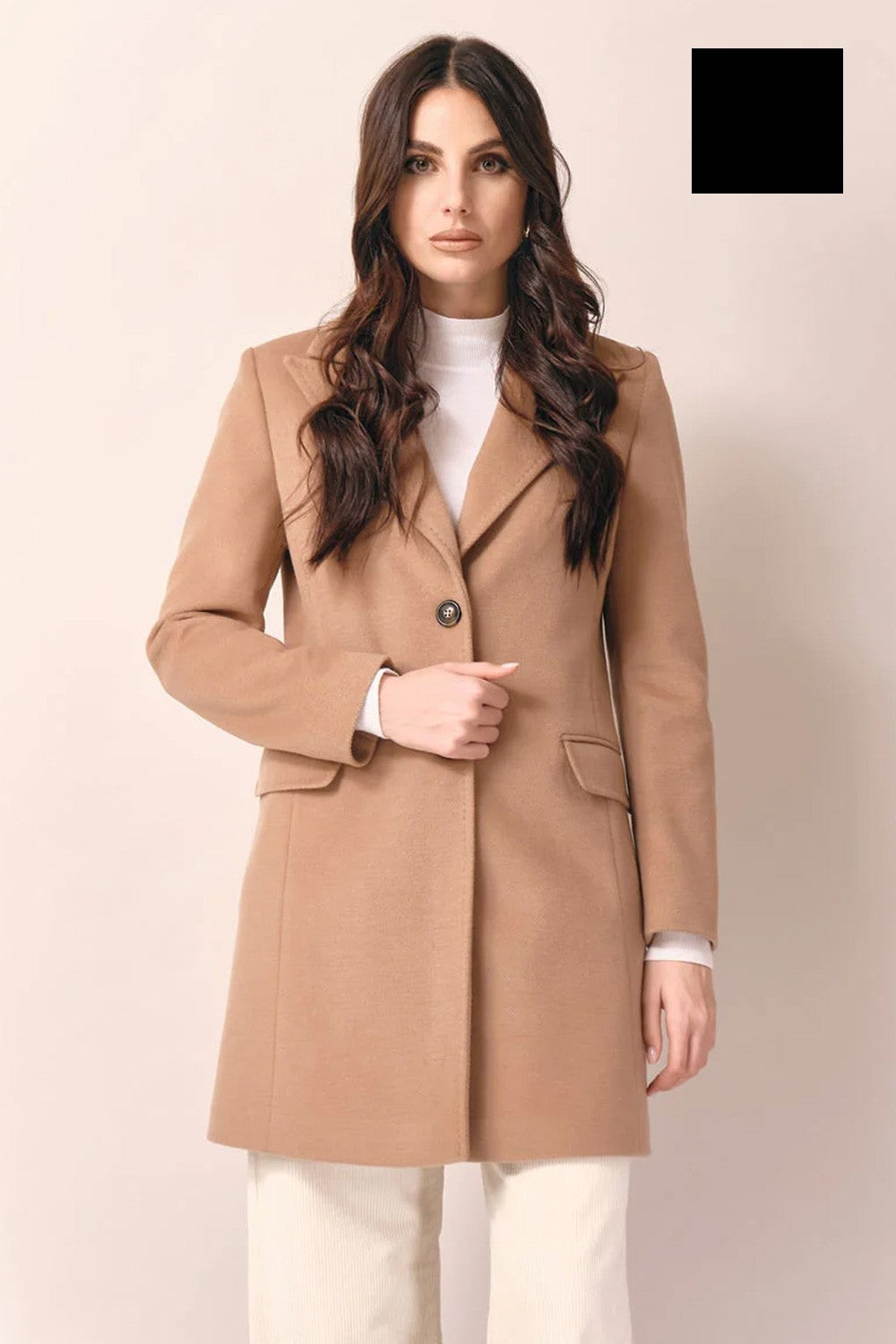 White wise - cappotto baronetto con punto amf  ww19400 nero