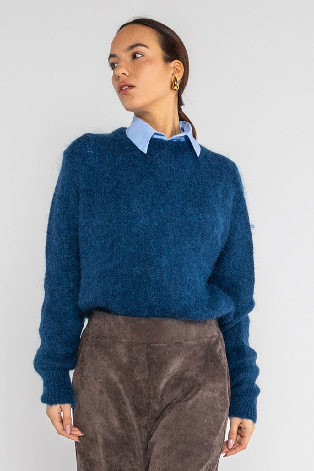 Lokita - girocollo in maglia misto mohair 1164 lok5083 blu