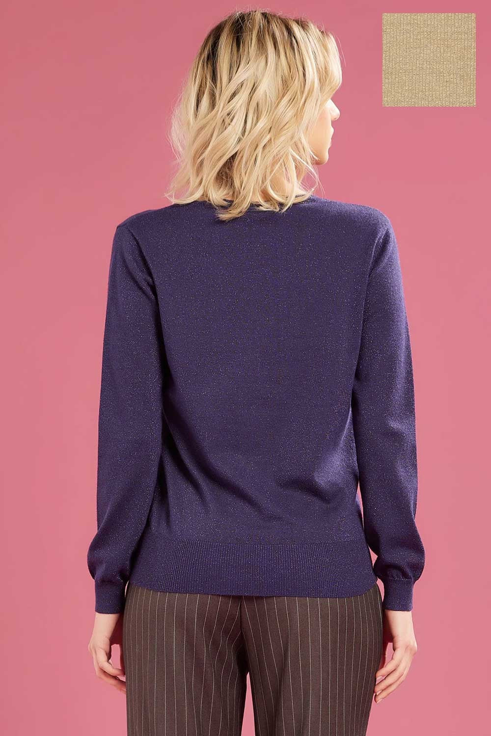 Fresh flower - maglia girocollo lurex ff622 naturale