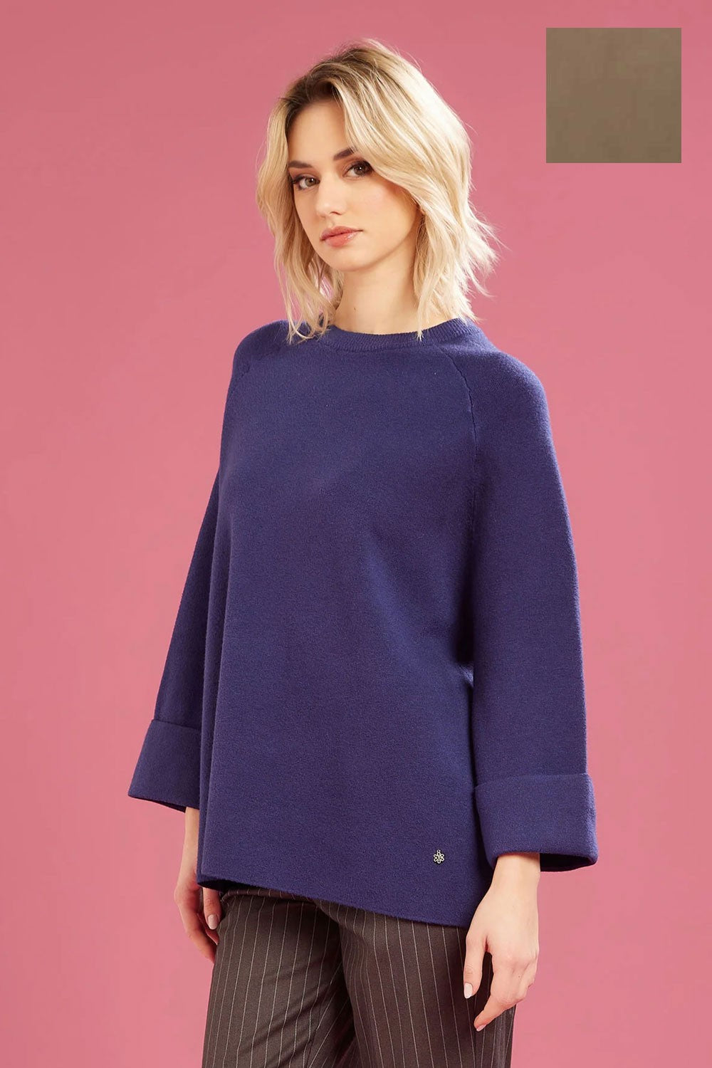 Fresh flower - girocollo maglia chiusa ff651 tortora
