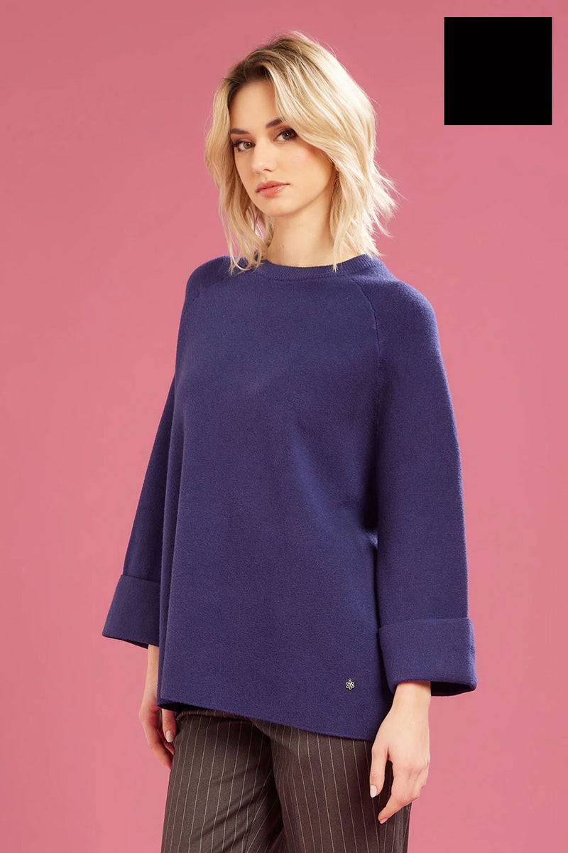 Fresh flower - girocollo maglia chiusa ff651 nero