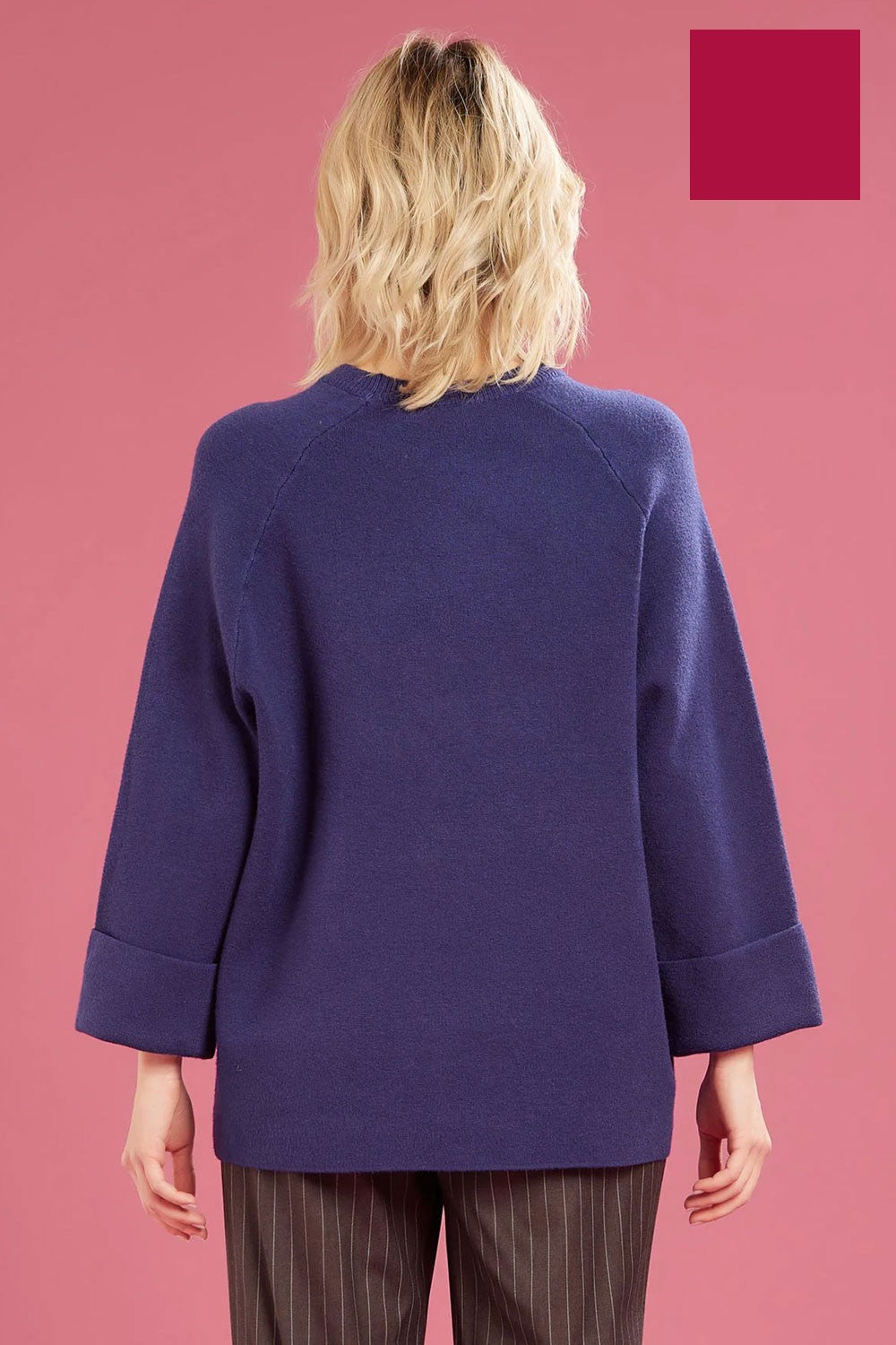 Fresh flower - girocollo maglia chiusa ff651 borgogna
