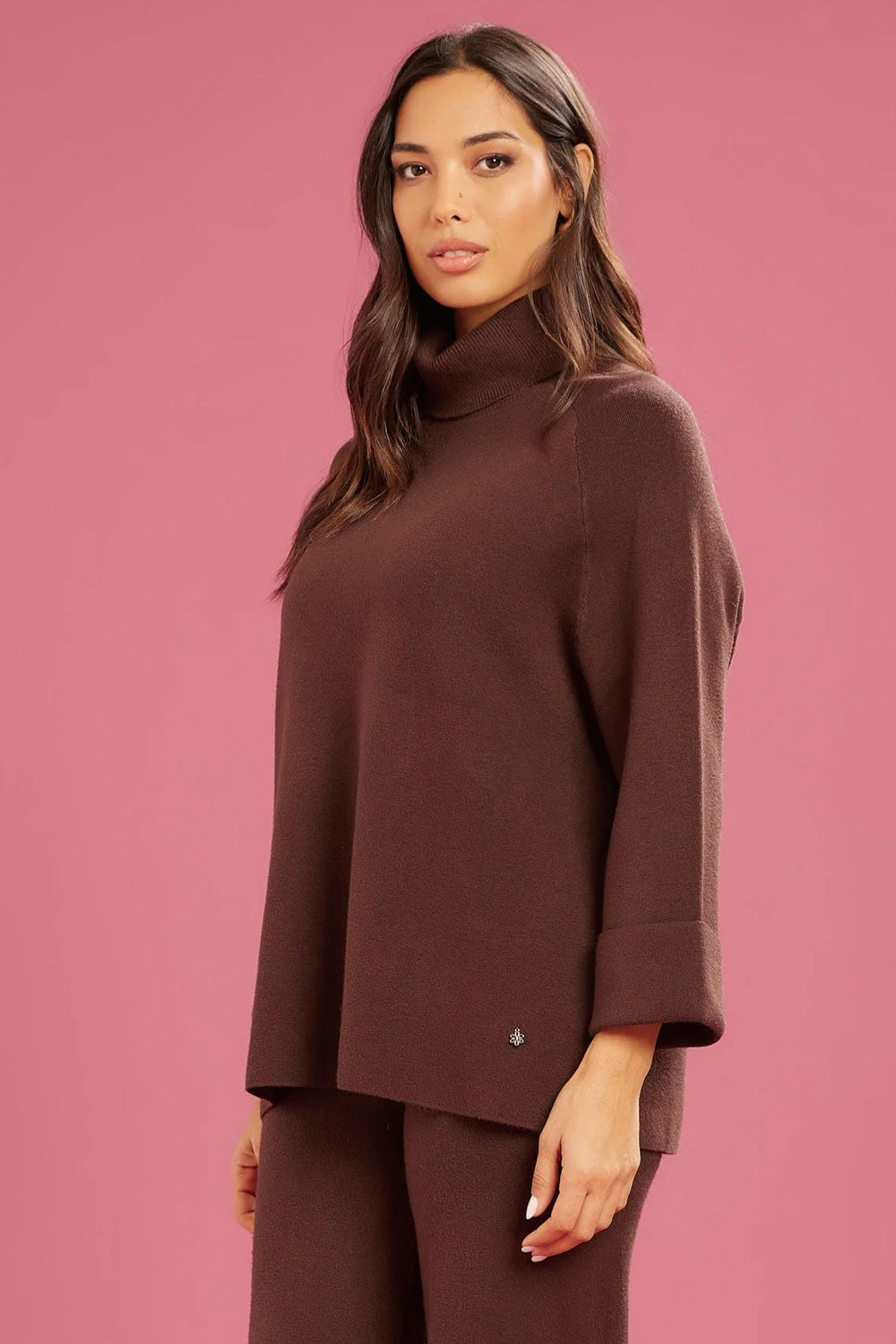 Fresh flower - dolcevita maglia chiusa ff652 cioccolato