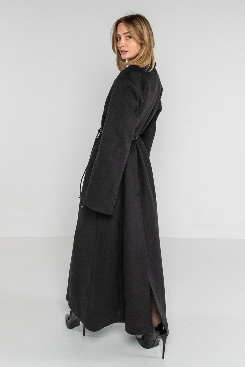 Lokita - cappotto lungo over doppiopetto 1194 lok07892 nero