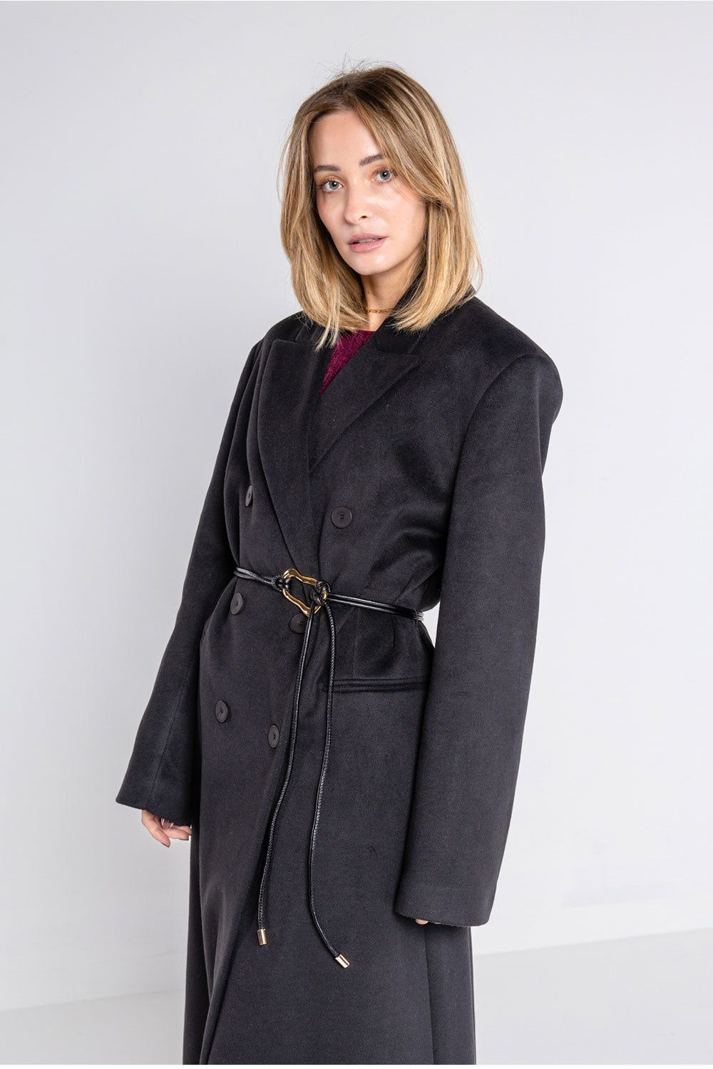 Lokita - cappotto lungo over doppiopetto 1194 lok07892 nero
