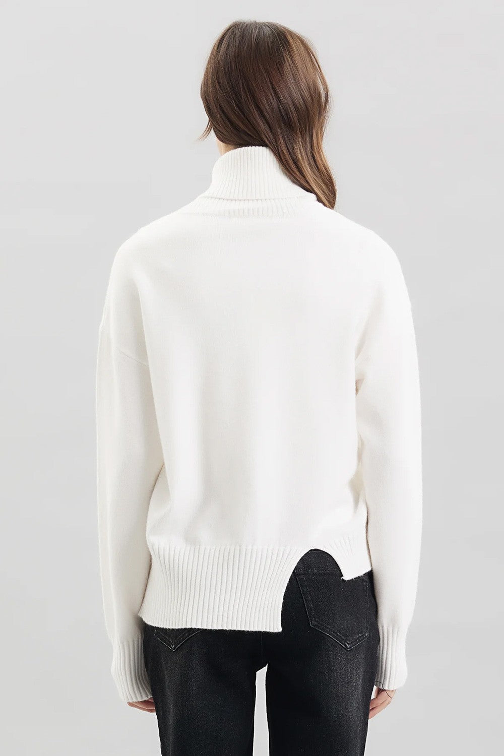 Take two - dolcevita con spacco viscosa dt00319 panna