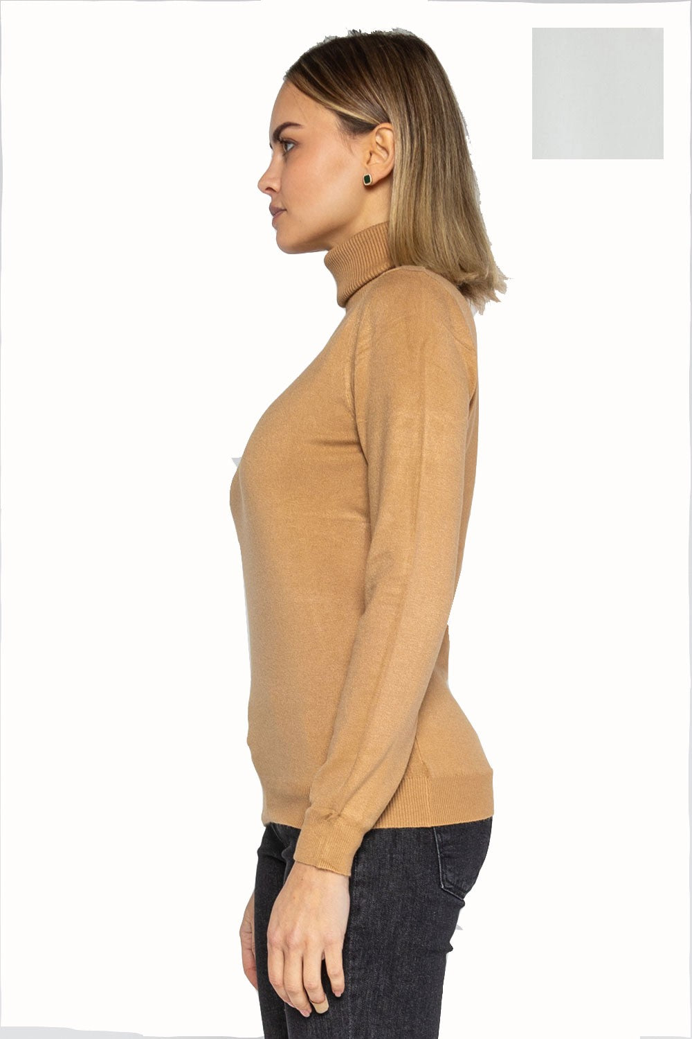 Lokita - dolcevita basic in maglia di viscosa 0090 lok56830 avorio