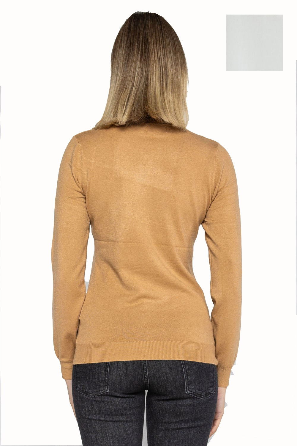 Lokita - dolcevita basic in maglia di viscosa 0090 lok56830 avorio