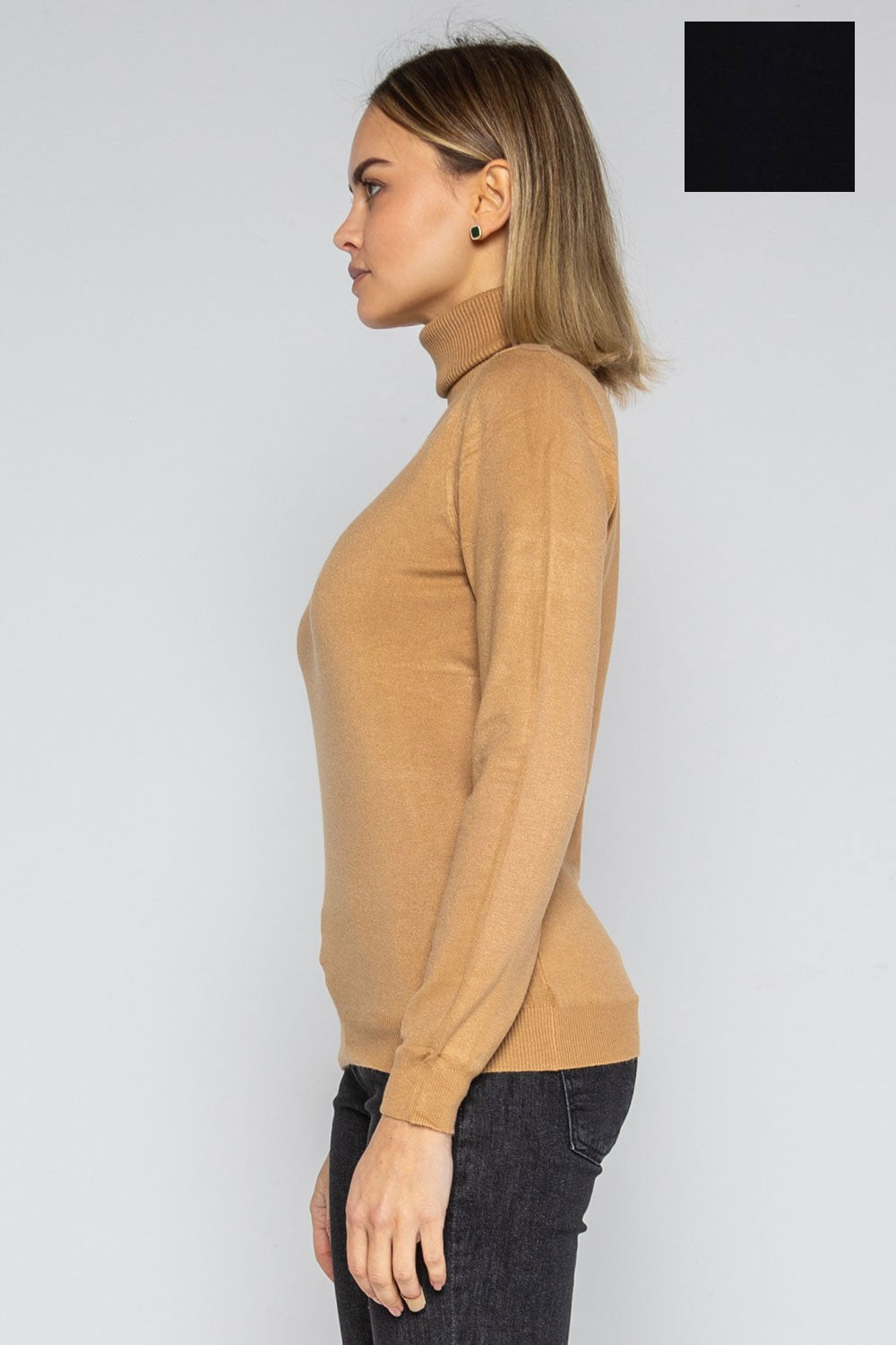 Lokita - dolcevita basic in maglia di viscosa 0090 lok56830 nero