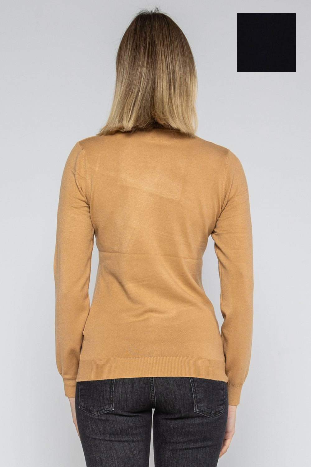 Lokita - dolcevita basic in maglia di viscosa 0090 lok56830 nero