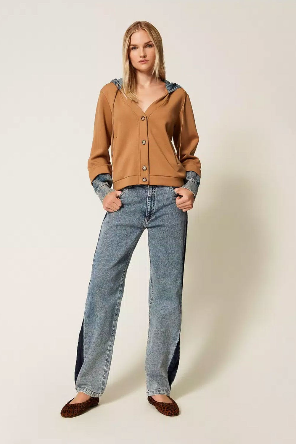 Twinset - pantalone bic.light denim/dark 252li2hbb 12680