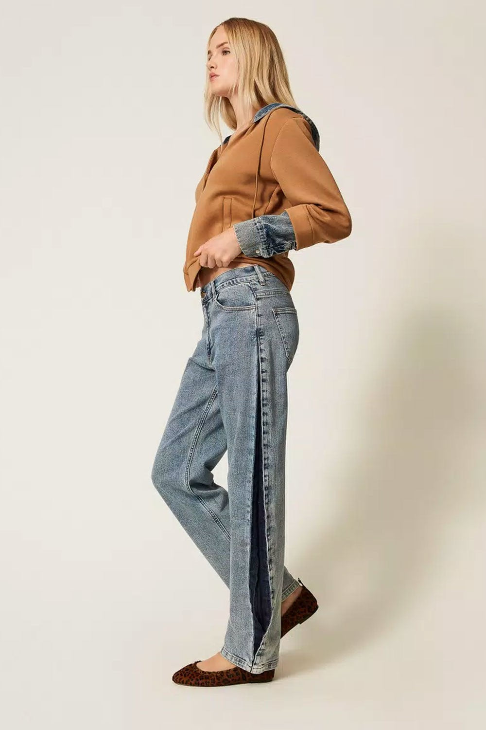 Twinset - pantalone bic.light denim/dark 252li2hbb 12680