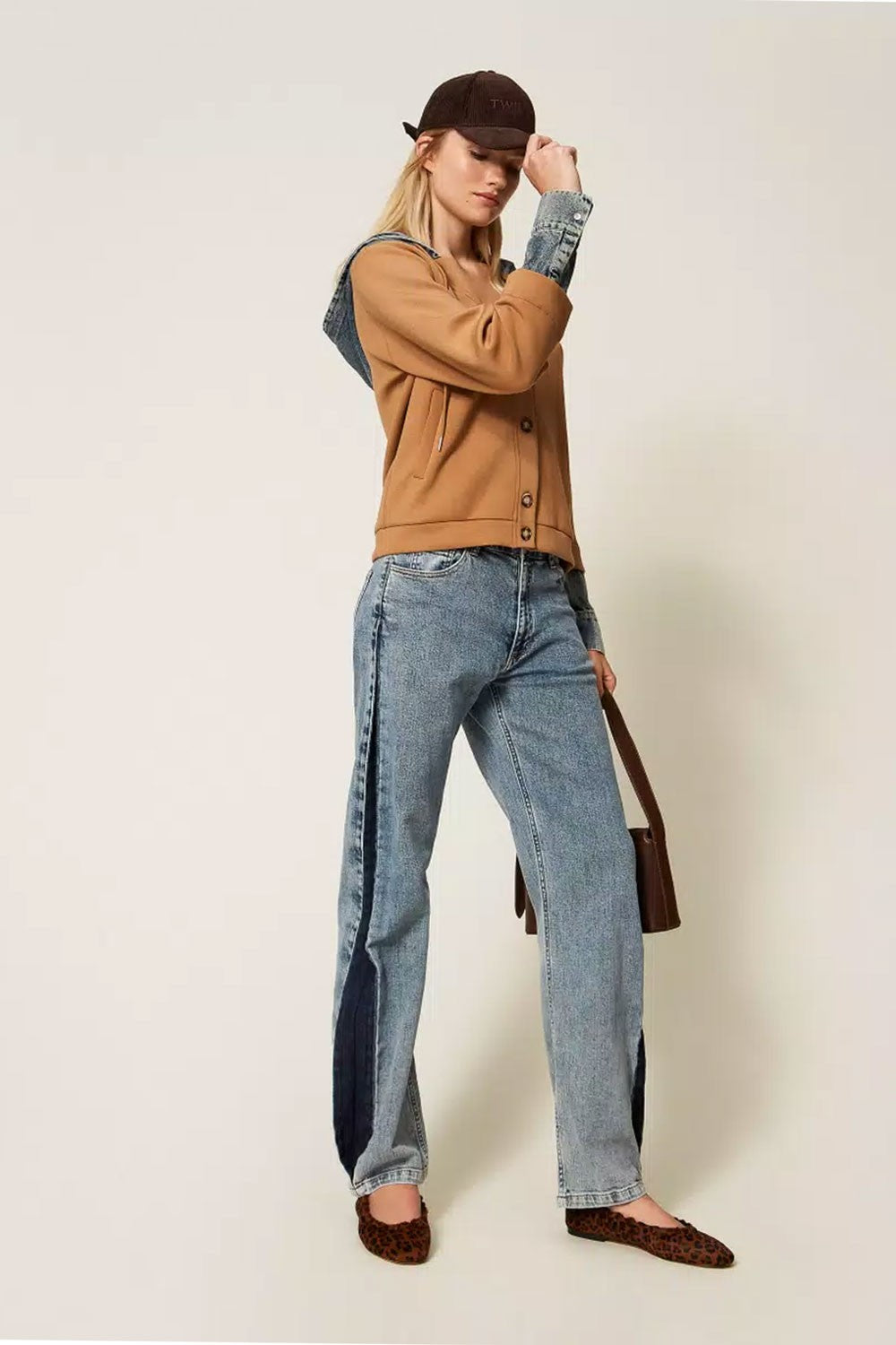 Twinset - pantalone bic.light denim/dark 252li2hbb 12680
