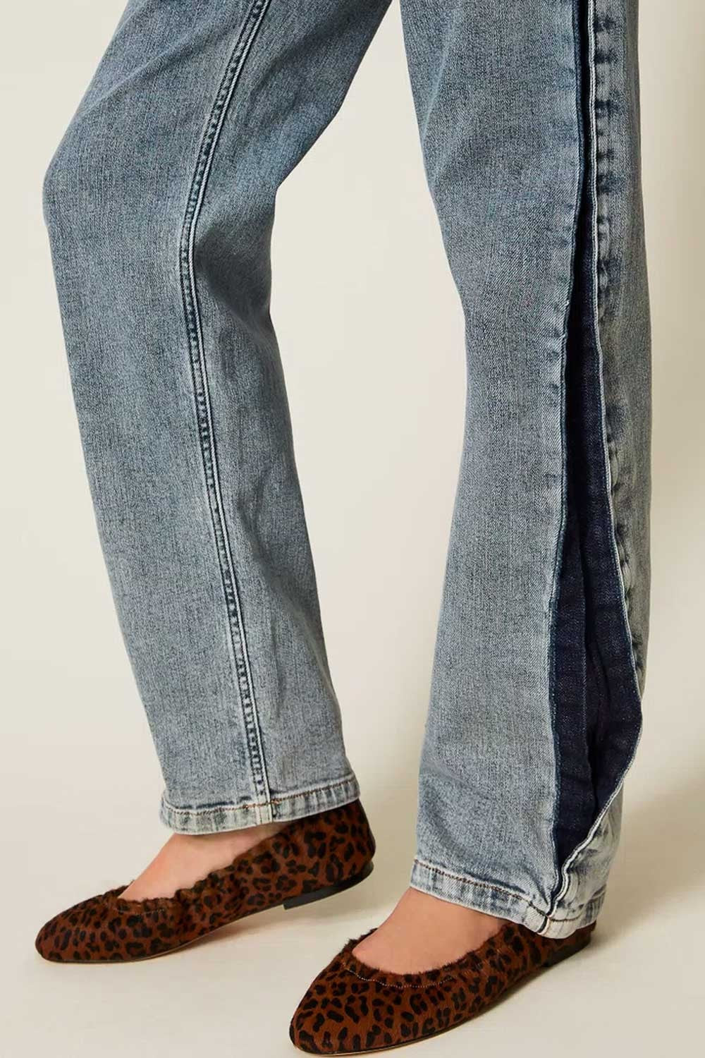 Twinset - pantalone bic.light denim/dark 252li2hbb 12680