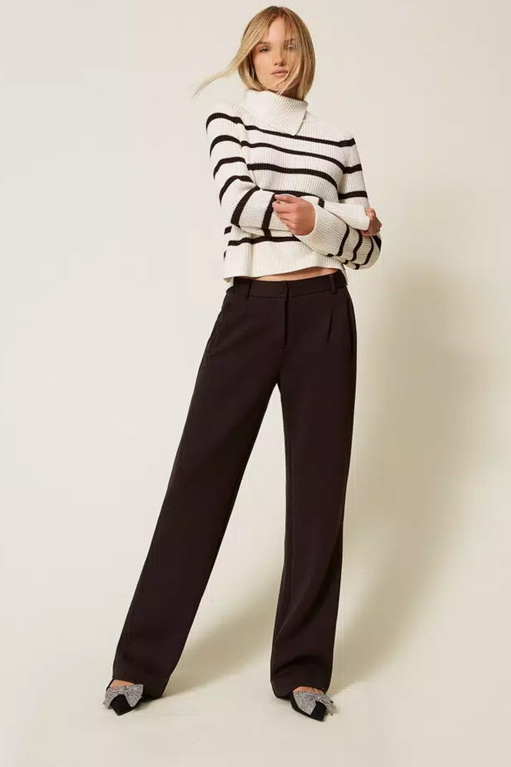 Twinset - pantalone black chocolate 252li2lcc 11054