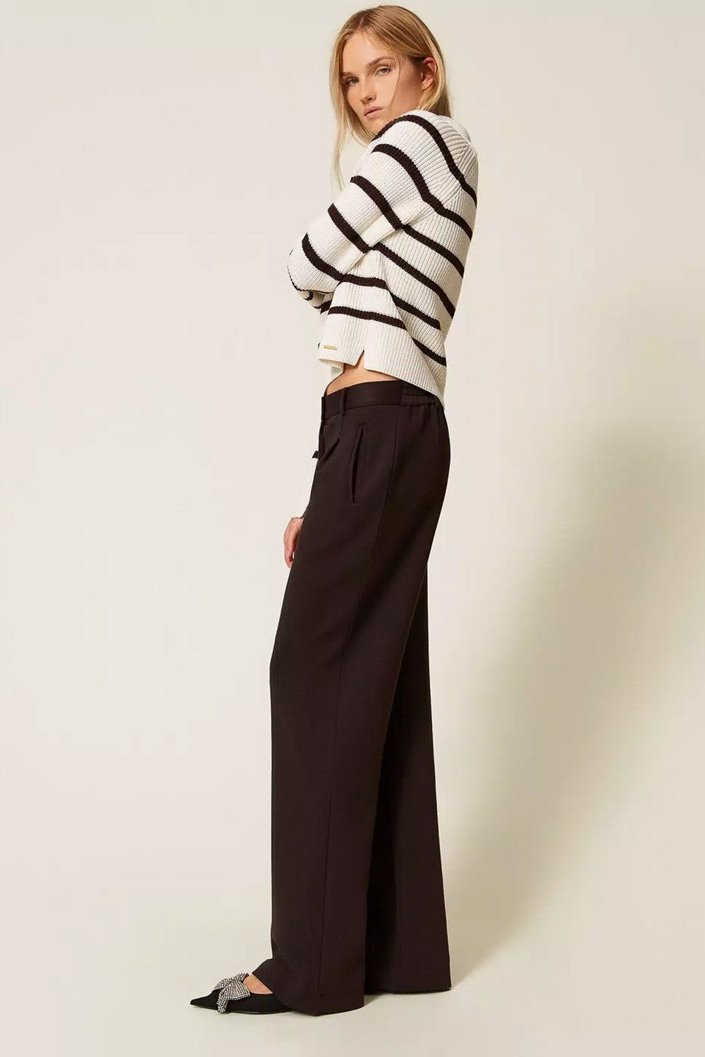 Twinset - pantalone black chocolate 252li2lcc 11054