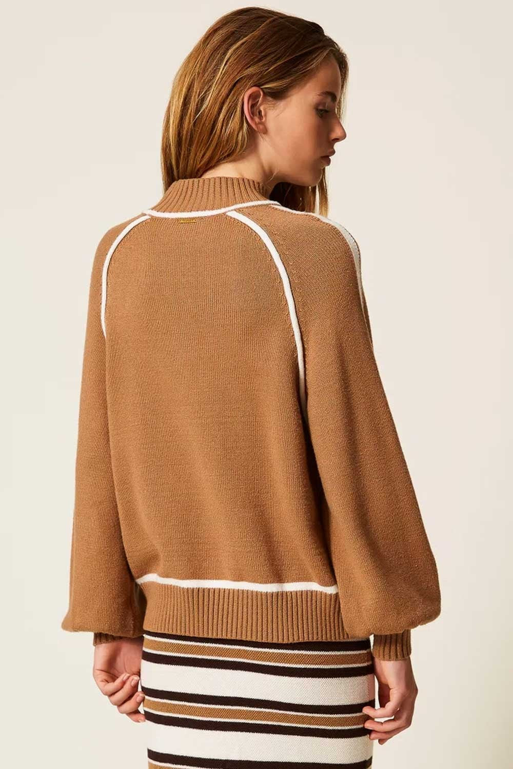 Twinset - luetto bic. camel/off white 252li3ncc 12725