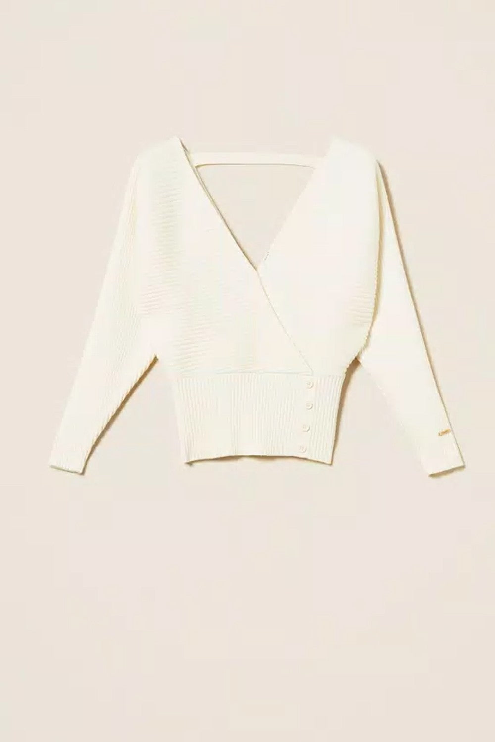 Twinset - maglia con incrocio a costine 252li3qbb 00526