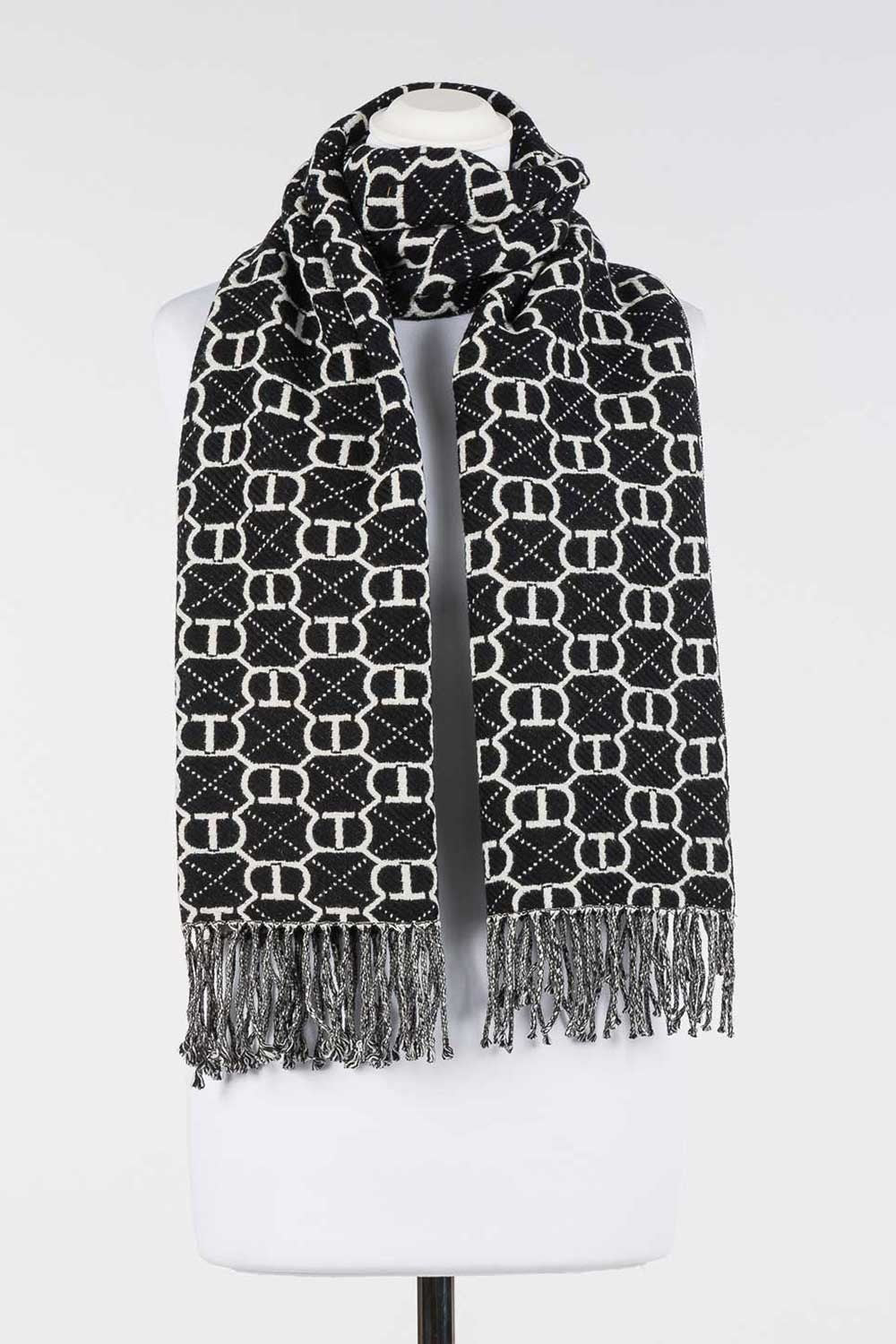 Twinset - stola bic. off white/nero 252li4bjj 02722