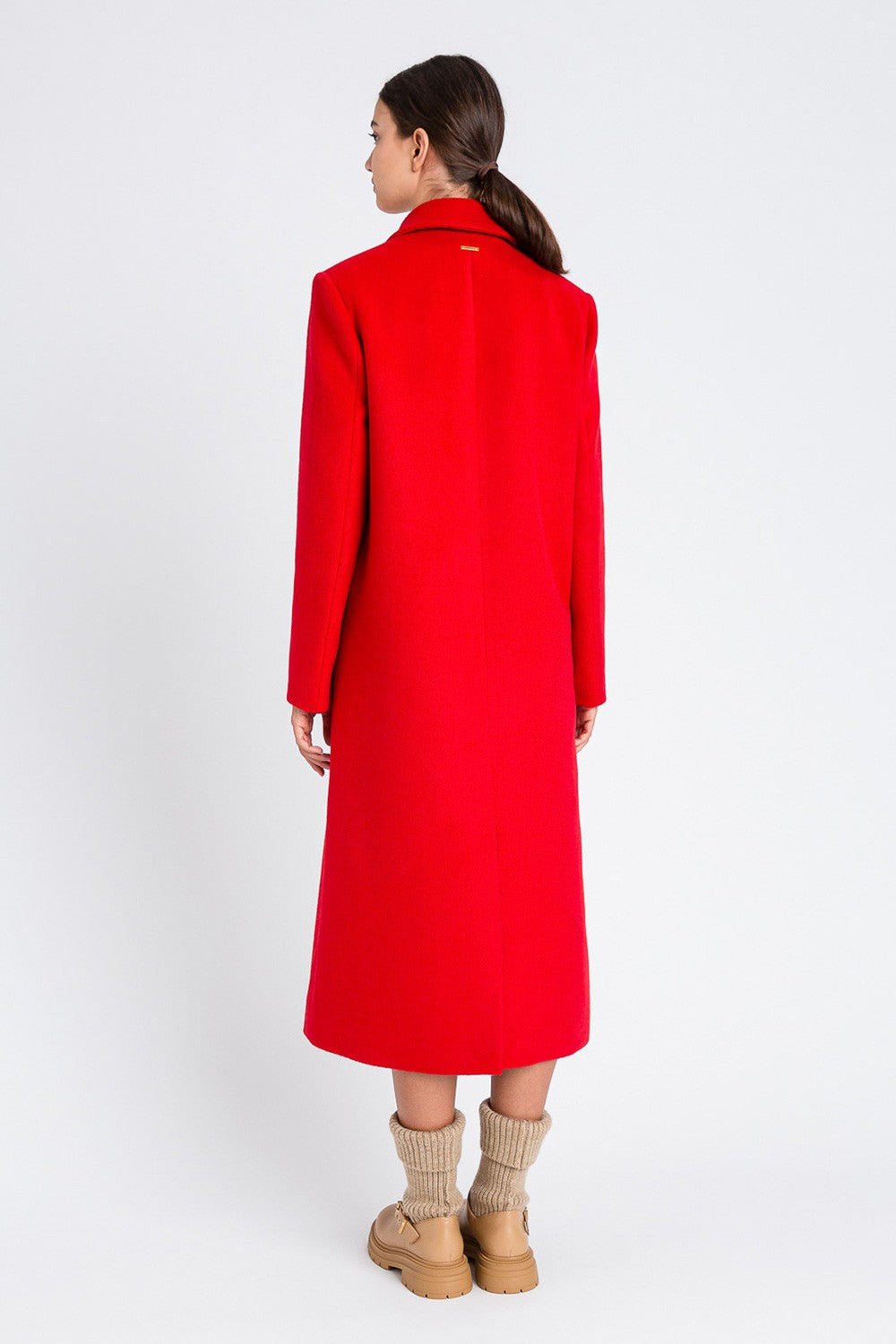 Twinset - cappotto lungo doppiopetto in panno 252li2bbb 12532 red carpet