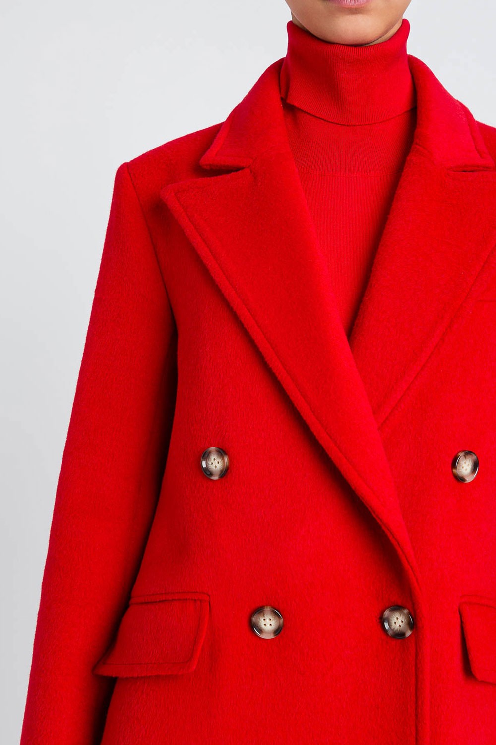 Twinset - cappotto lungo doppiopetto in panno 252li2bbb 12532 red carpet
