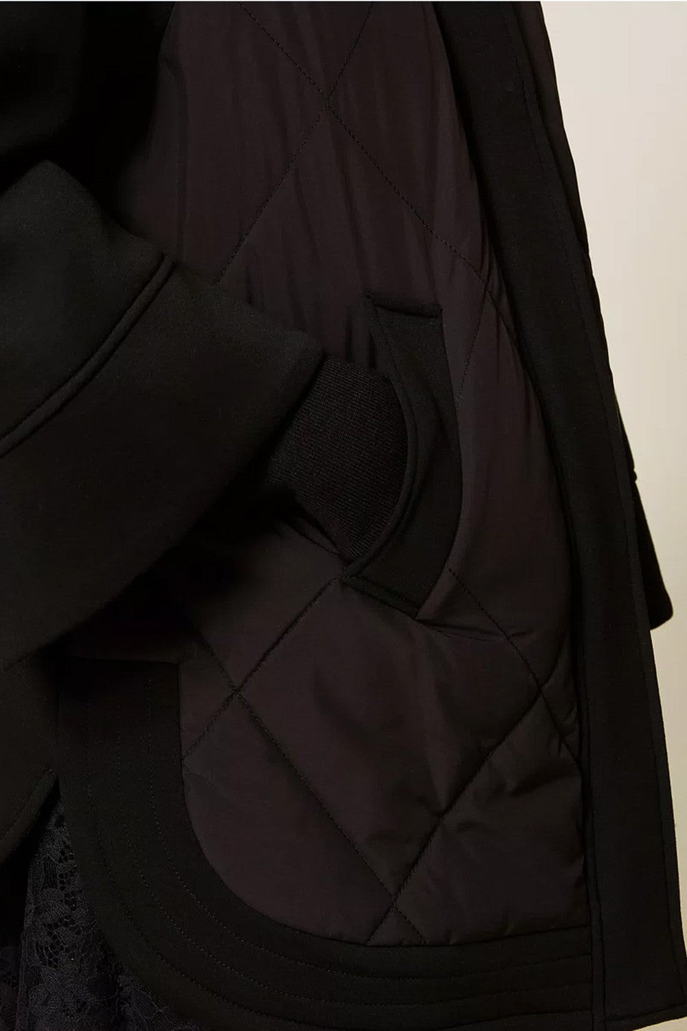 Twinset - caban in tessuto scuba e nylon 252li2caa 00006 nero