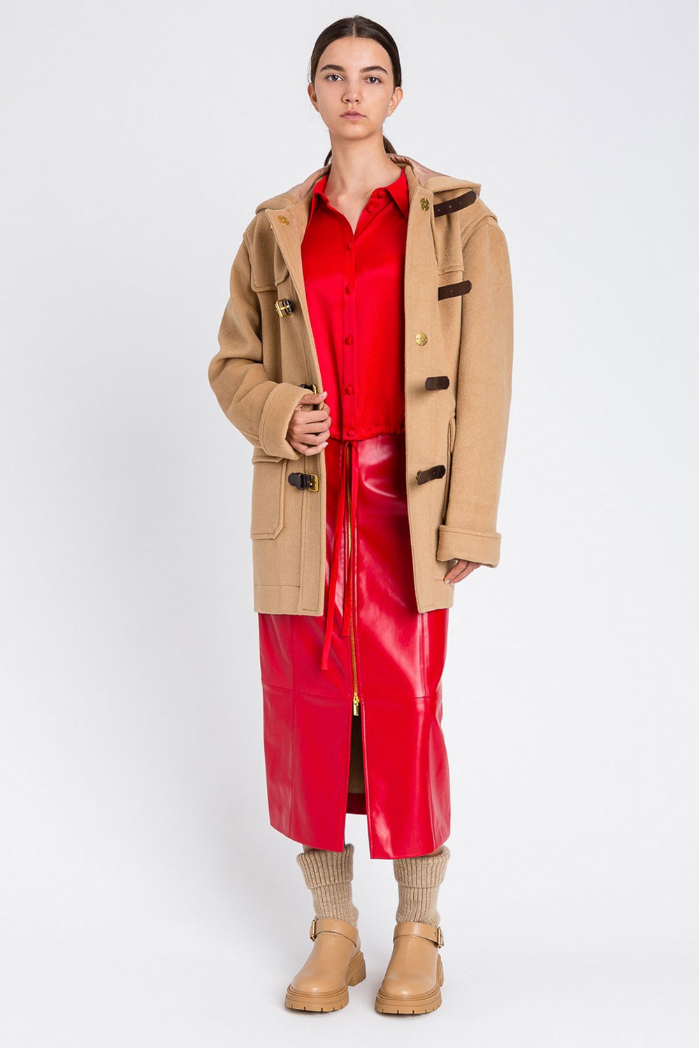Twinset - gonna lunga effetto pelle 252li2ecc 12532 red carpet