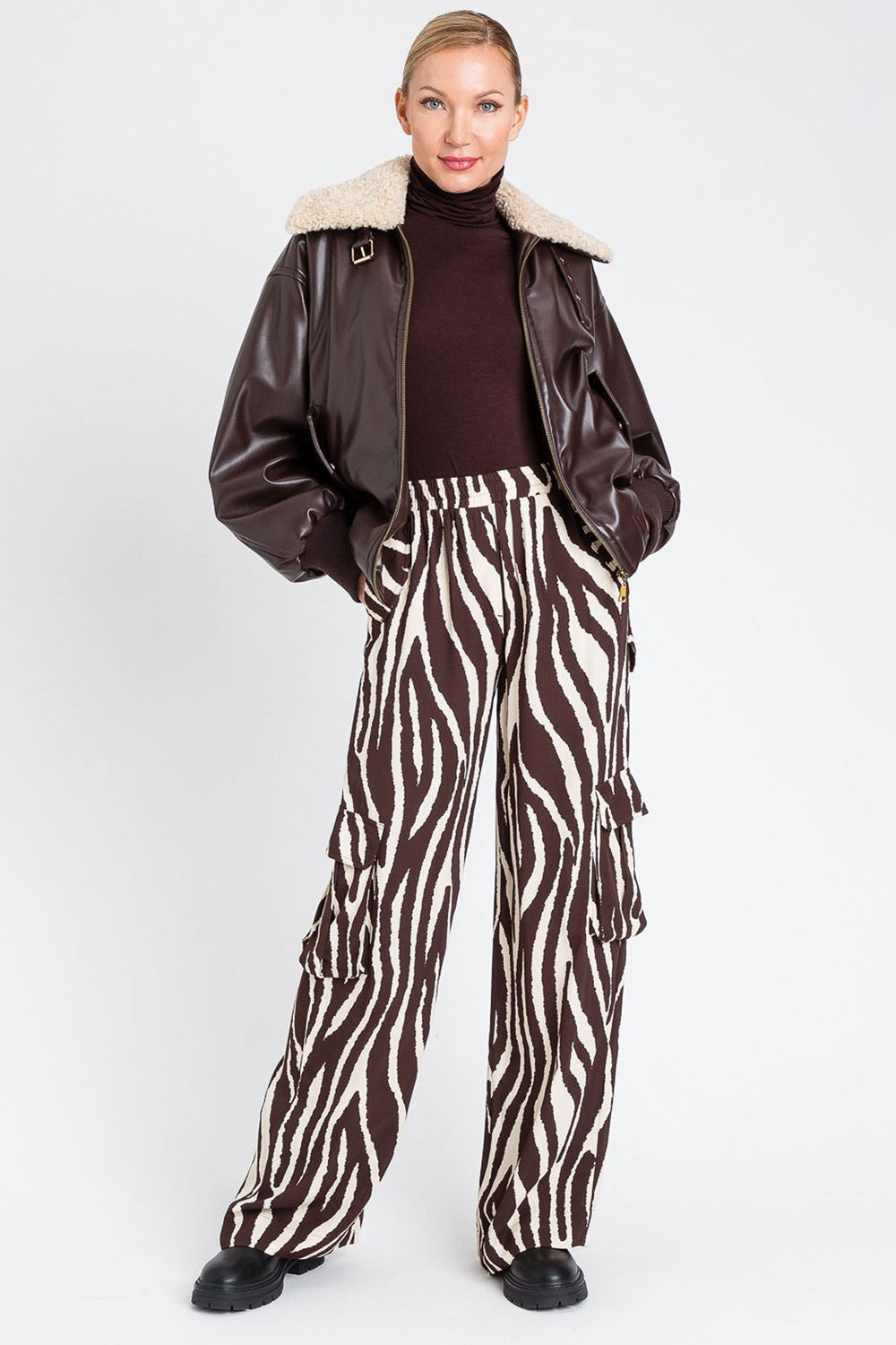 Twinset - pantalone zebra print 252li2scc 12668