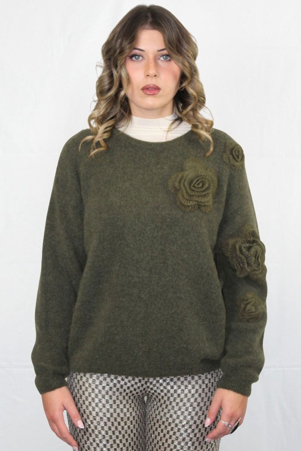 Pho firenze - maglia alpaca 4324016s military