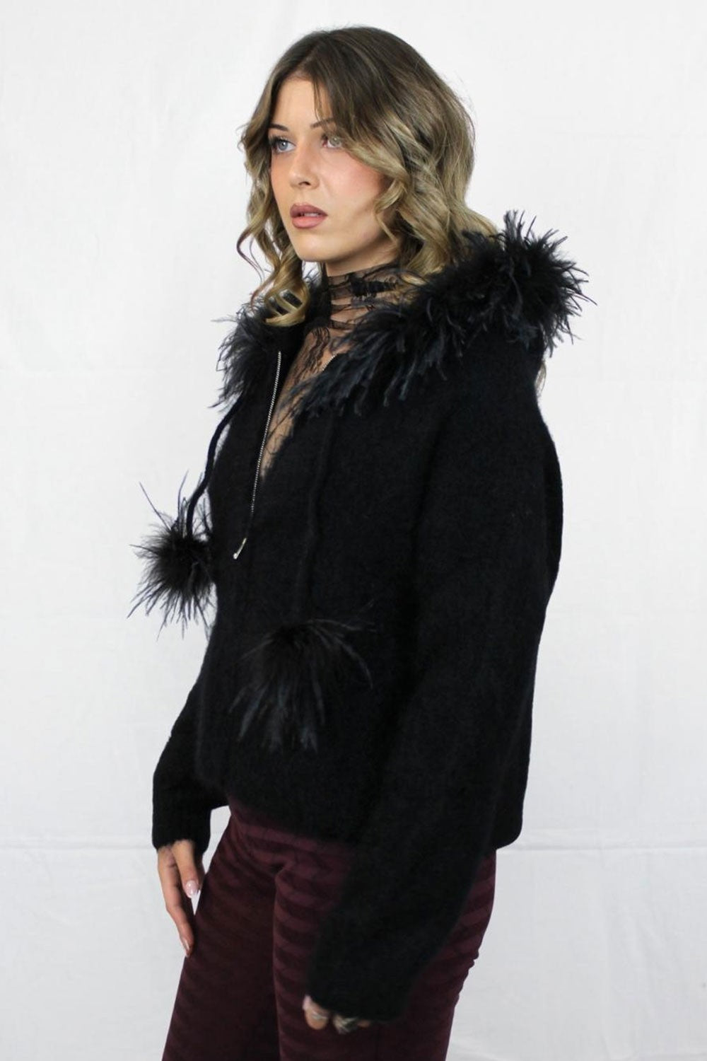 Pho firenze - maglia mohair lux 4324017 nero