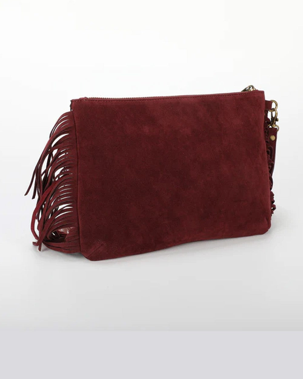 Mimi muà - borsa a busta con frange m8-h201316 mosto