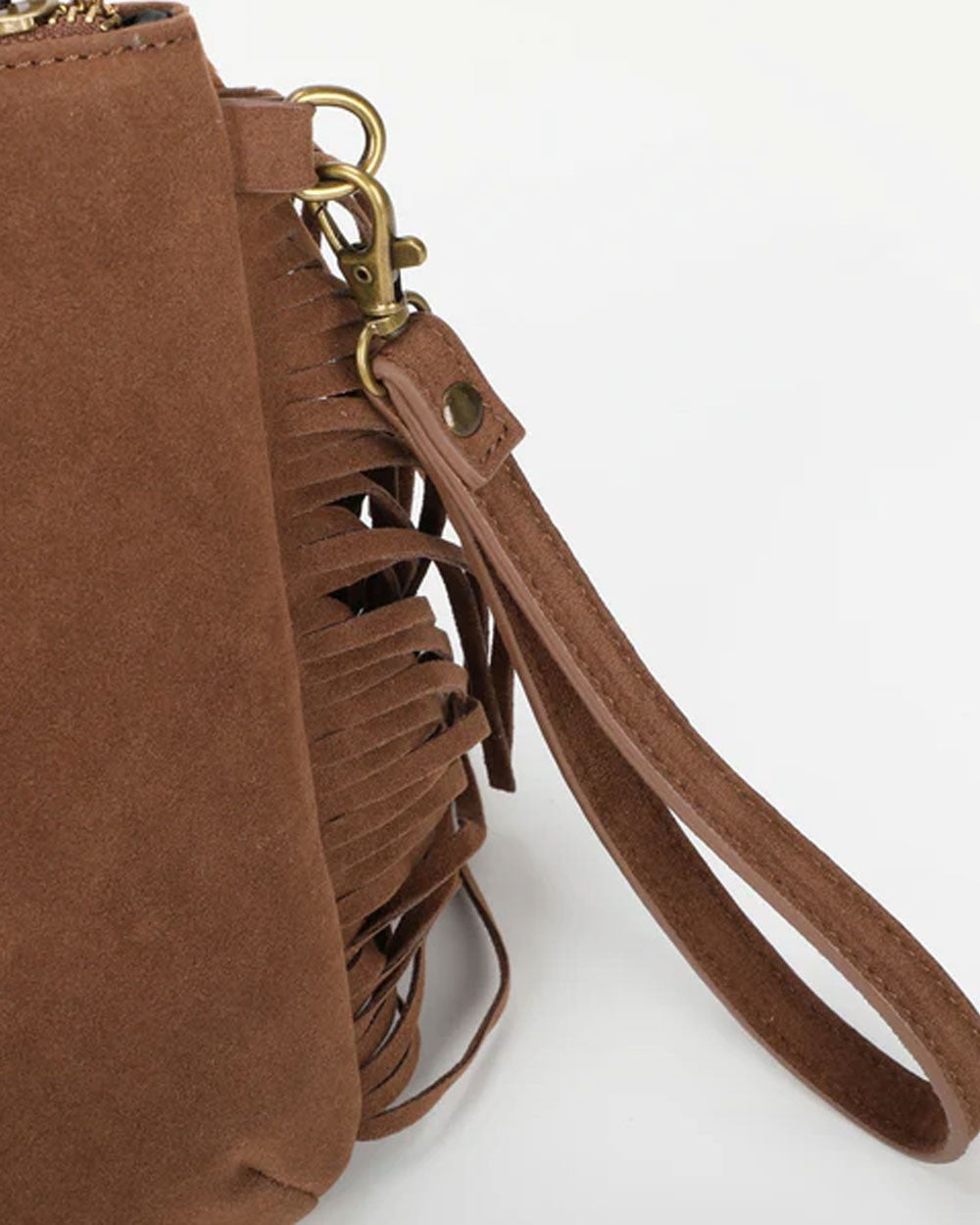Mimi muà - borsa a busta con frange m8-h201316 cuoio