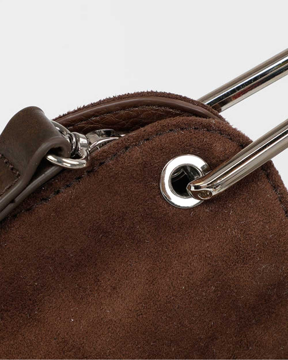 Mimi muà - borsa a sacca con dettaglio in eco suede m8-y201242 moro