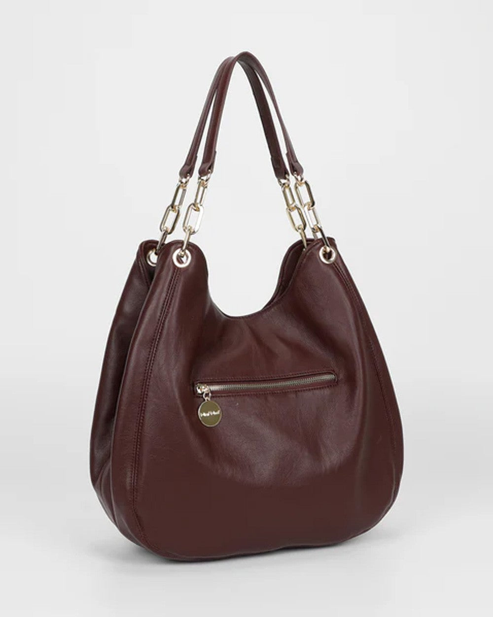 Mimi muà - borsa hobo con dettaglio occhielli m8-y201222 mosto