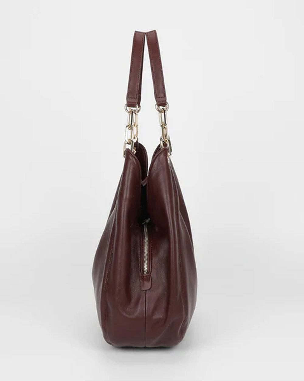 Mimi muà - borsa hobo con dettaglio occhielli m8-y201222 mosto