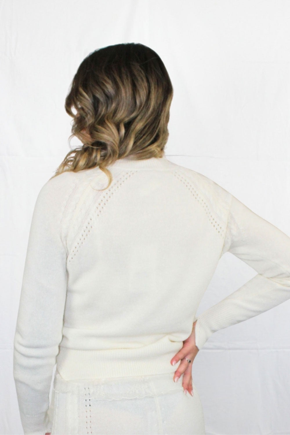 Ermanno scervino - maglia collo alto m/l in misto lana e cashmere con motivo a t