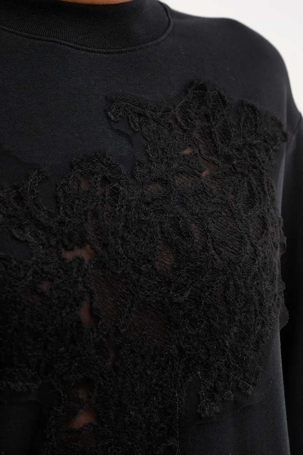 Ermanno scervino - felpa in cotone d474m607lem 95708 nero