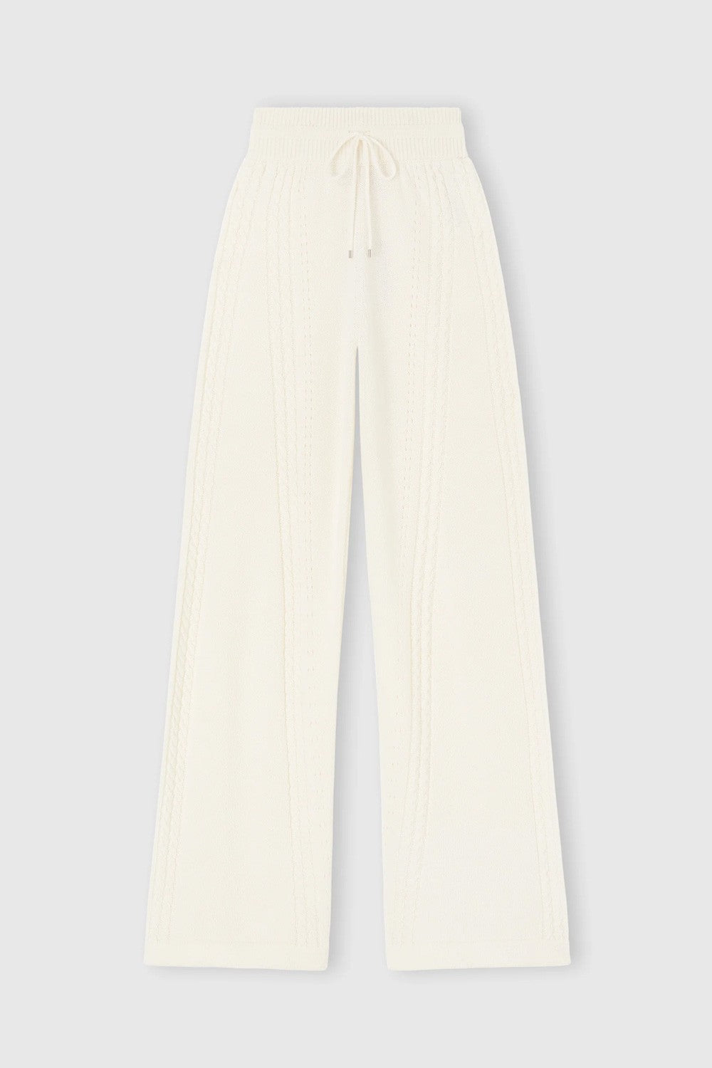 Ermanno scervino - pantalone cropped in misto lana e cashmere con motivo a trecc
