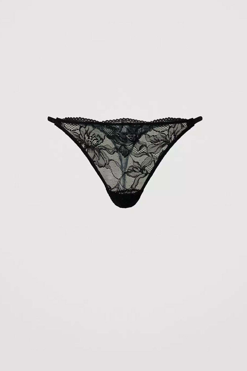 Twinset - slip perizoma in pizzo nero 242ll6e88 00006