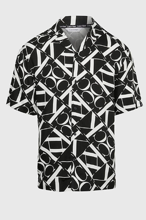 CK - Camicia Da Spiaggia Stampata - CK Monogram Nero