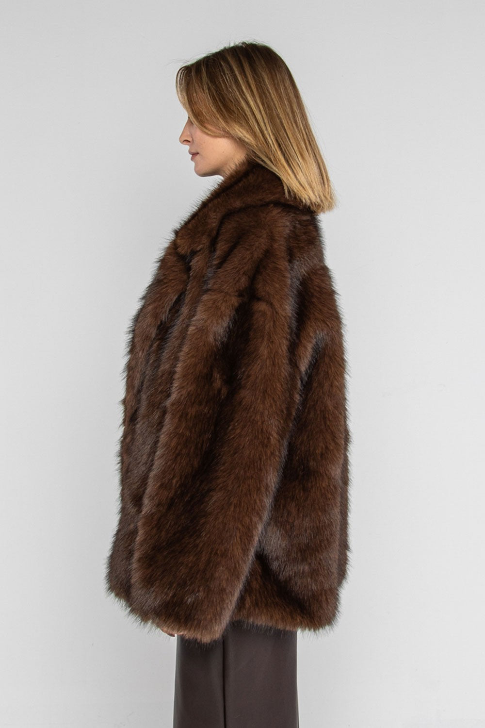 Lokita - ecopelliccia over con rever 1211 lok8312 moro