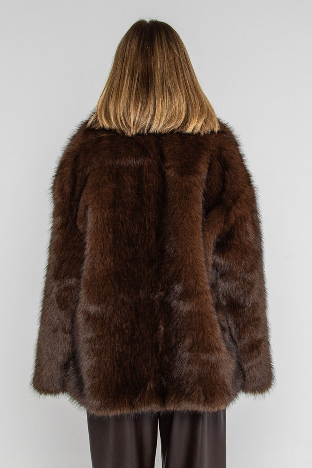 Lokita - ecopelliccia over con rever 1211 lok8312 moro