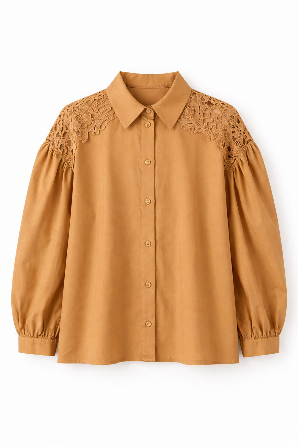 TwinSet - Camicia M/L in Popeline con dettagli in Macramè